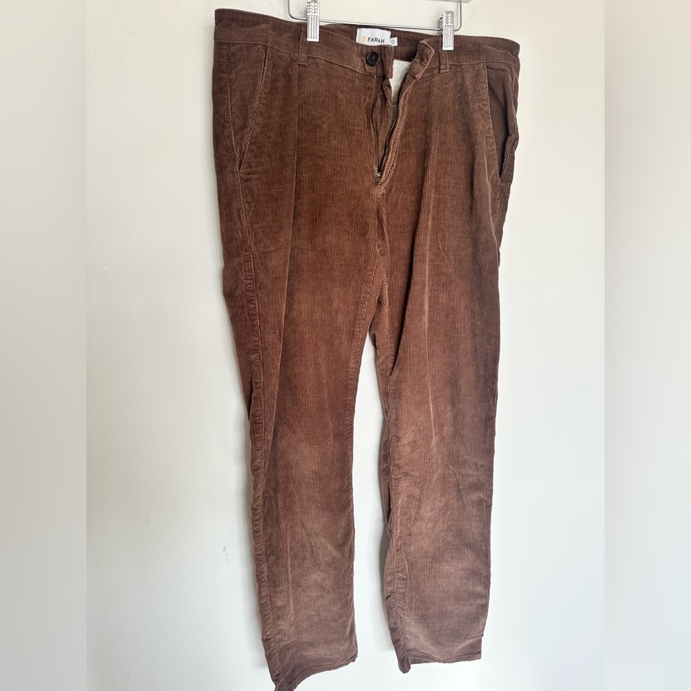 Farah Men's Tan Corduroy Trousers